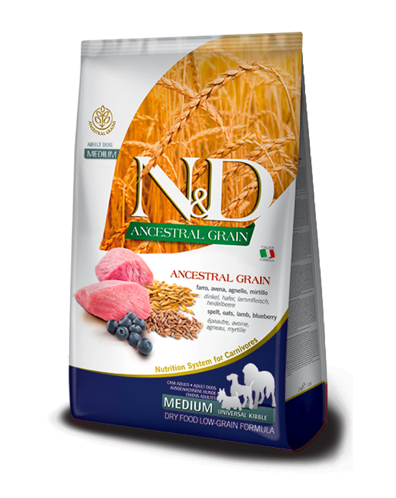 N&D Ancestral Grain Lamb & Blueberry Adult Medium 12Kg