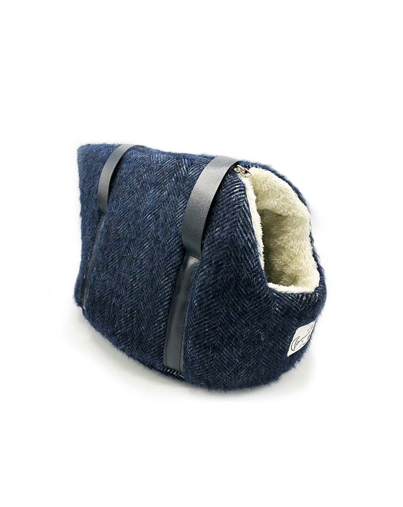 “The Marine Blue Fishbone Plaid” Dog Carrier