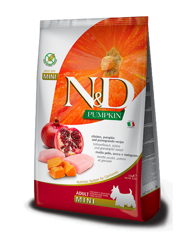N&D Pumpkin Chicken & Pomegranate Adult Mini 2.5Kg