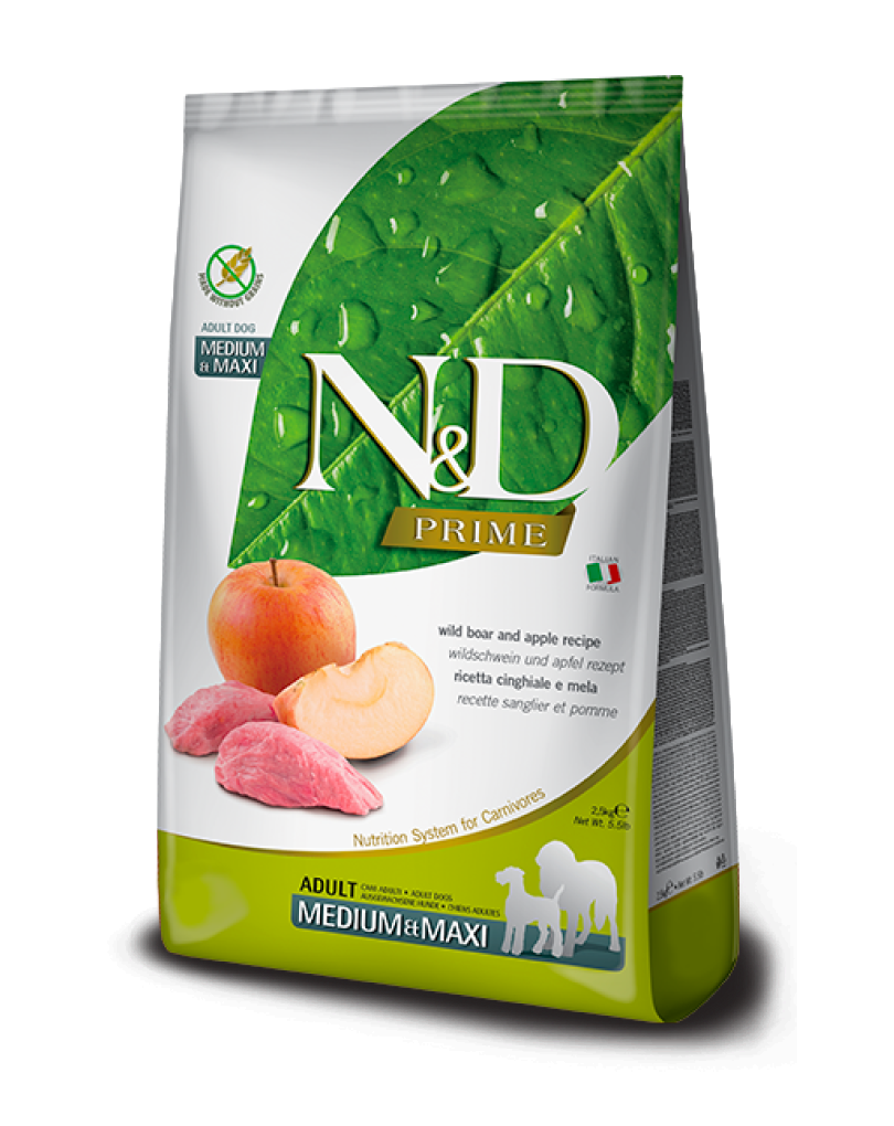 N&D Prime Boar & Apple Adult Medium & Maxi 2.5Kg