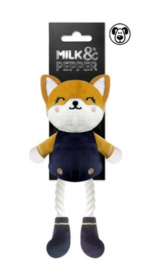 Wendy the Fox Soft Mustard-Navy  Dog  Toy