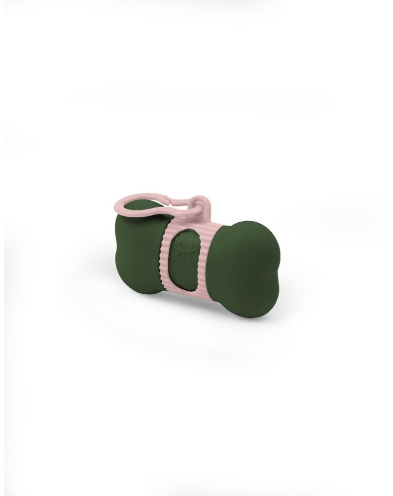 Biskit Treat Dispenser Dark Green/Pink